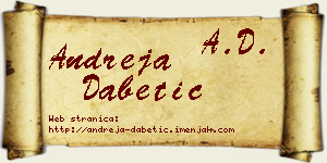Andreja Dabetić vizit kartica